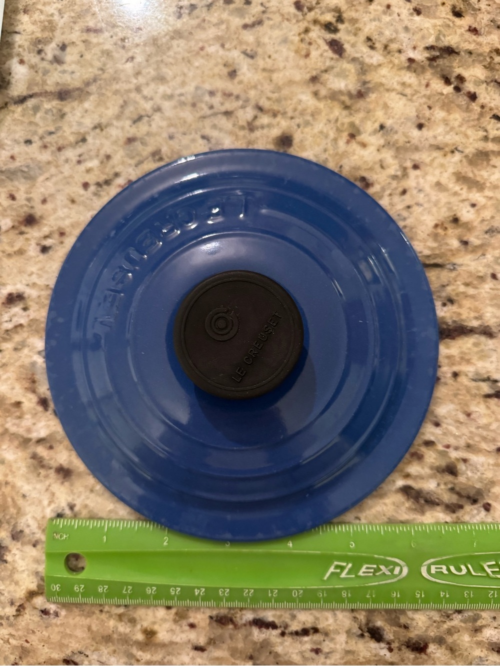 Le Creuset Round Cast Iron Replacement  Lid with Black Knob Blue 16 cm